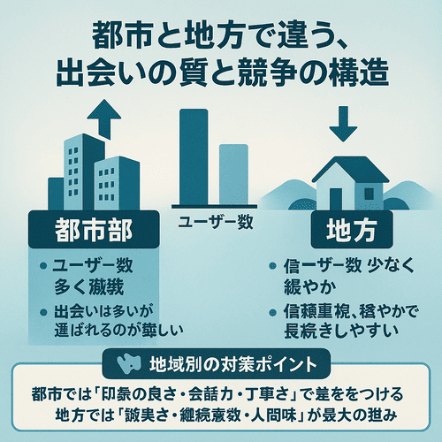 都市と地方で違う、出会いの質と競争の構造